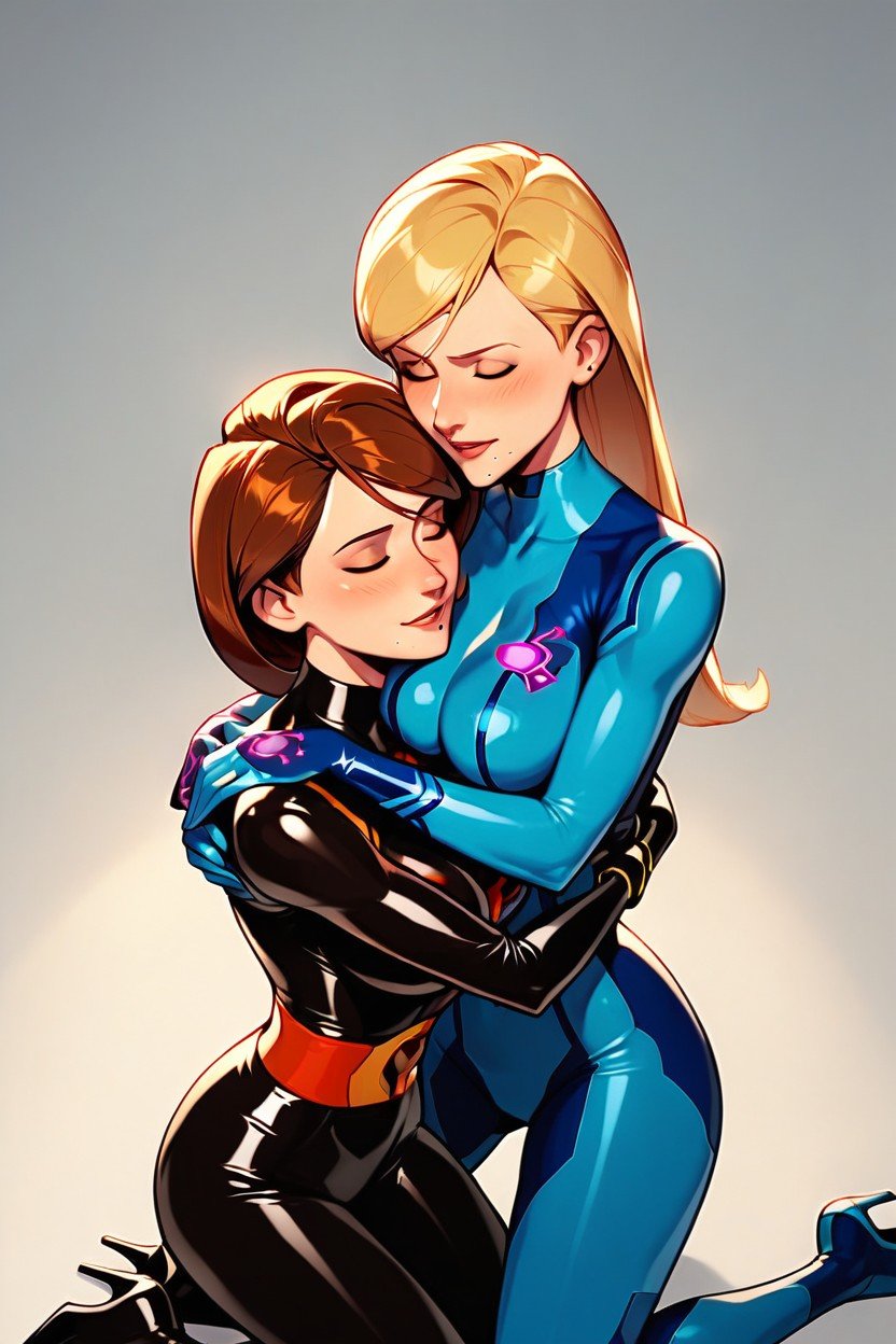 Hugging, Latex Suit, Helen Parr From Incredibles AI Porn