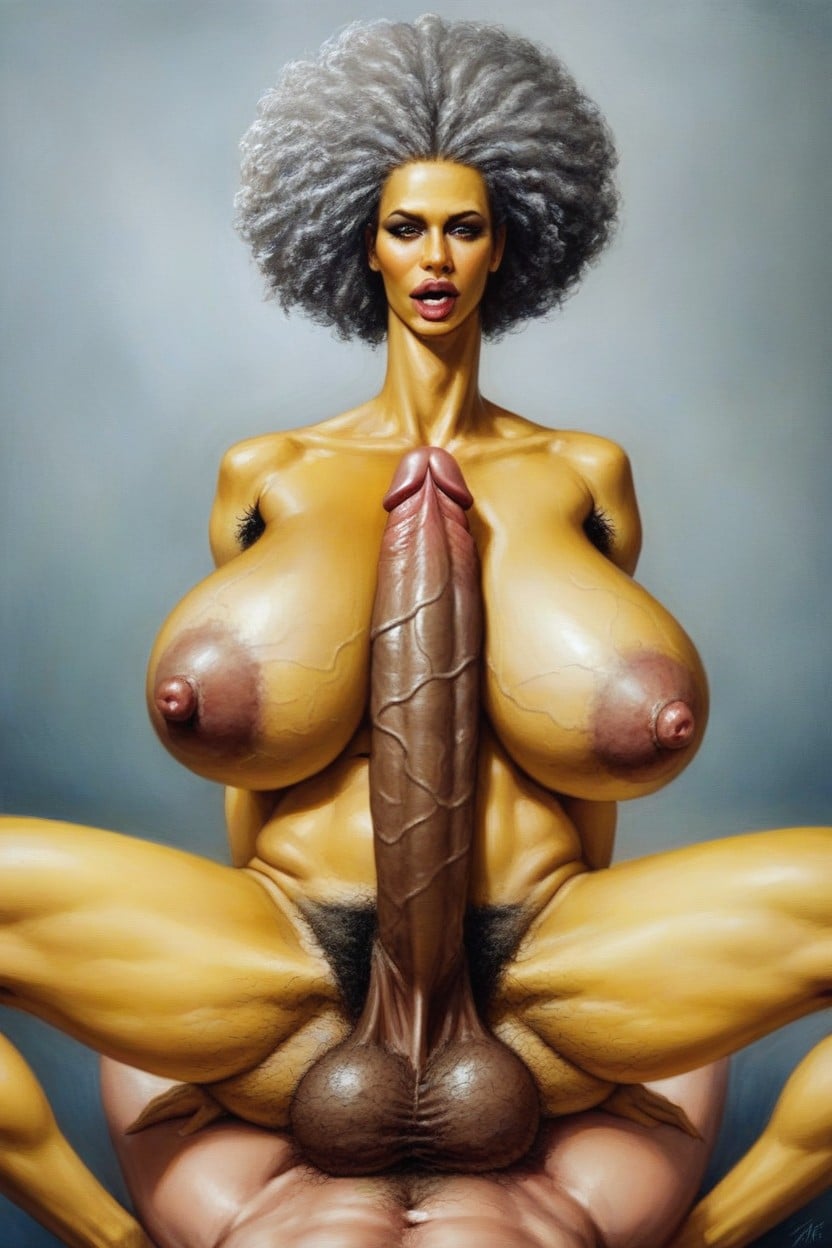 Presenting Penis And Pussy, Long Legs, Detailed Shemale AI Porn