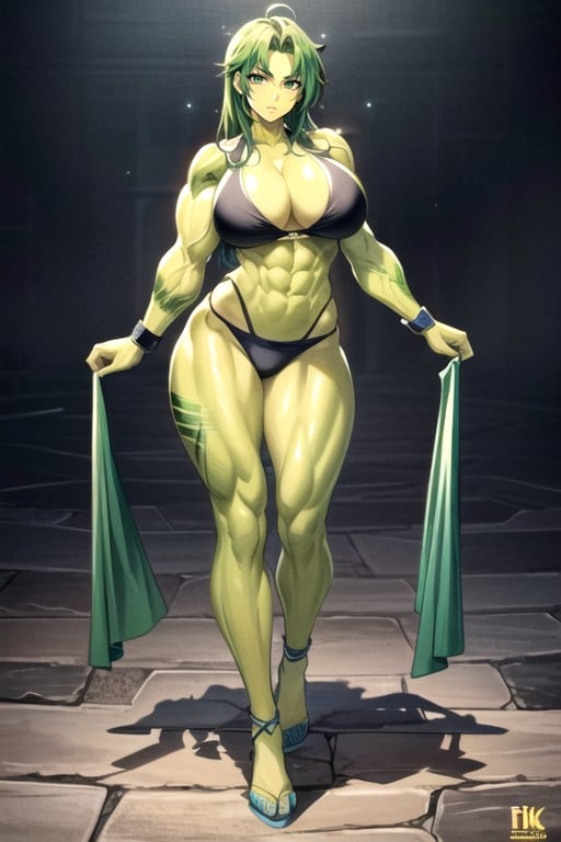 She-hulk, 筋肉質, Green SkinAIポルノ