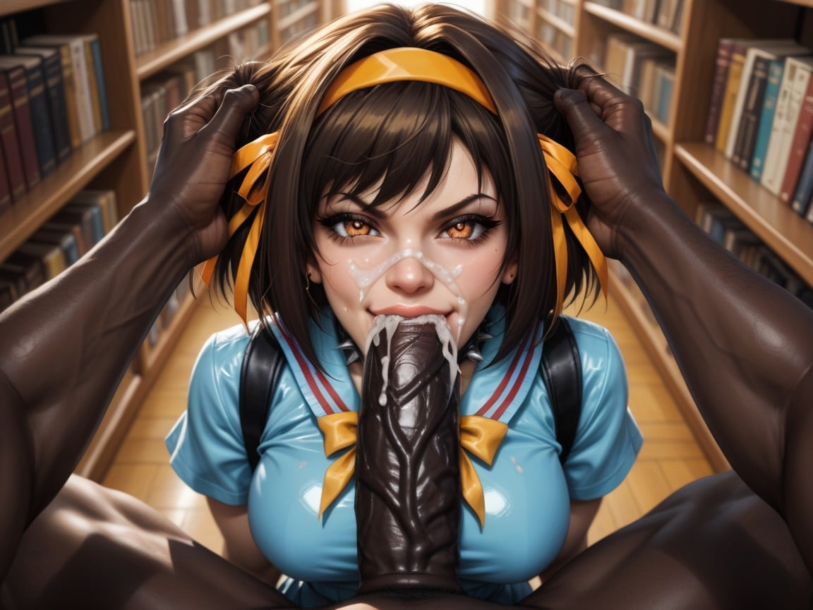 Latex School Uniform, 마른 체형, InterracialAI 포르노