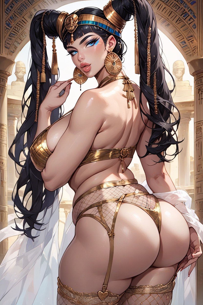 Gold Fishnet Bikini, Gold Garter Belt, ParadisePorno AI