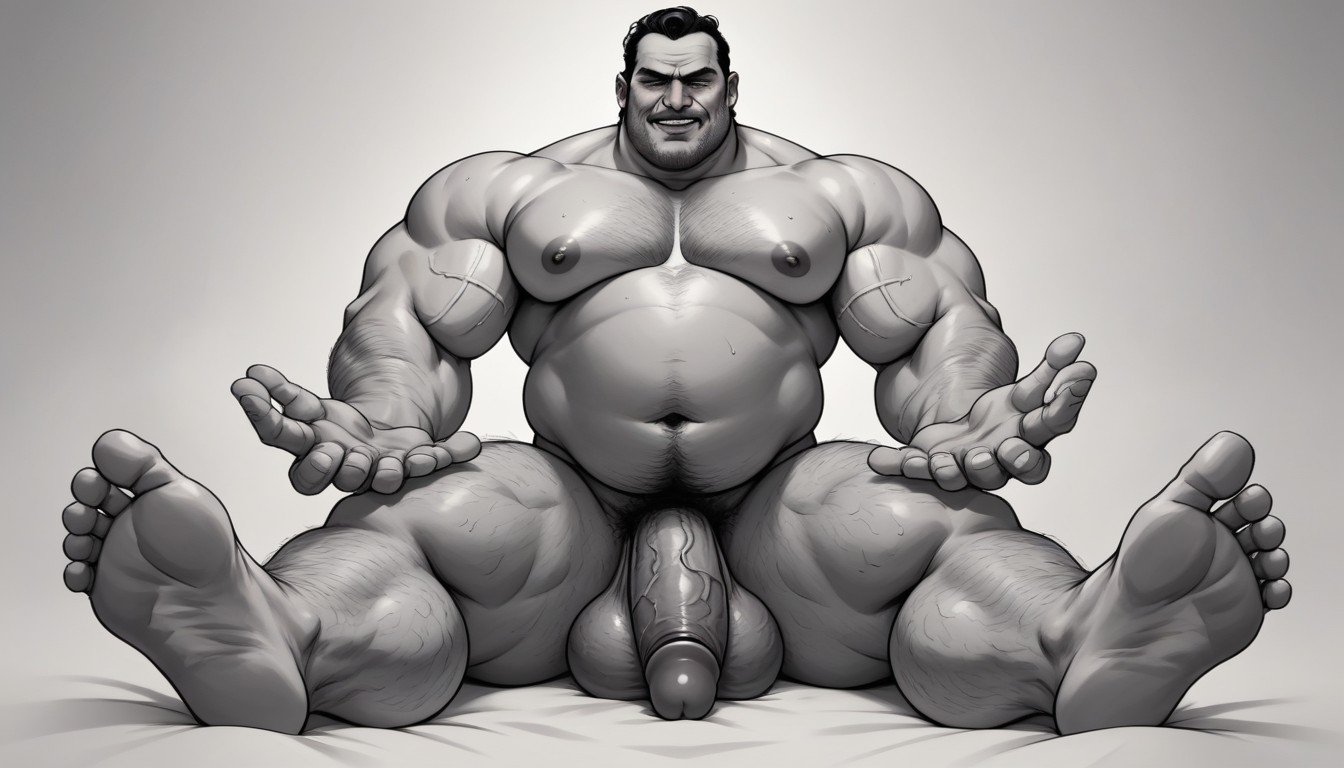 Ugly Fat Old Man, Hentai Art Style, High Resolution AI Gay Porn