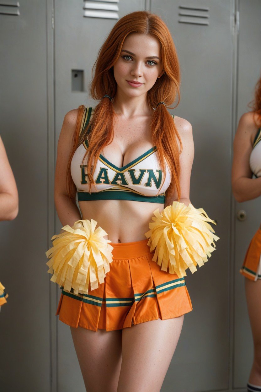 18, Cheerleader, Ginger Cheerleader Woman AI Porn