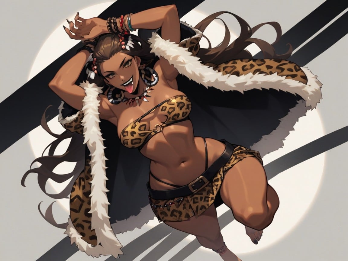 Gloating Grin, Nails Done, Dark Skin Brown Hentai AI Porn