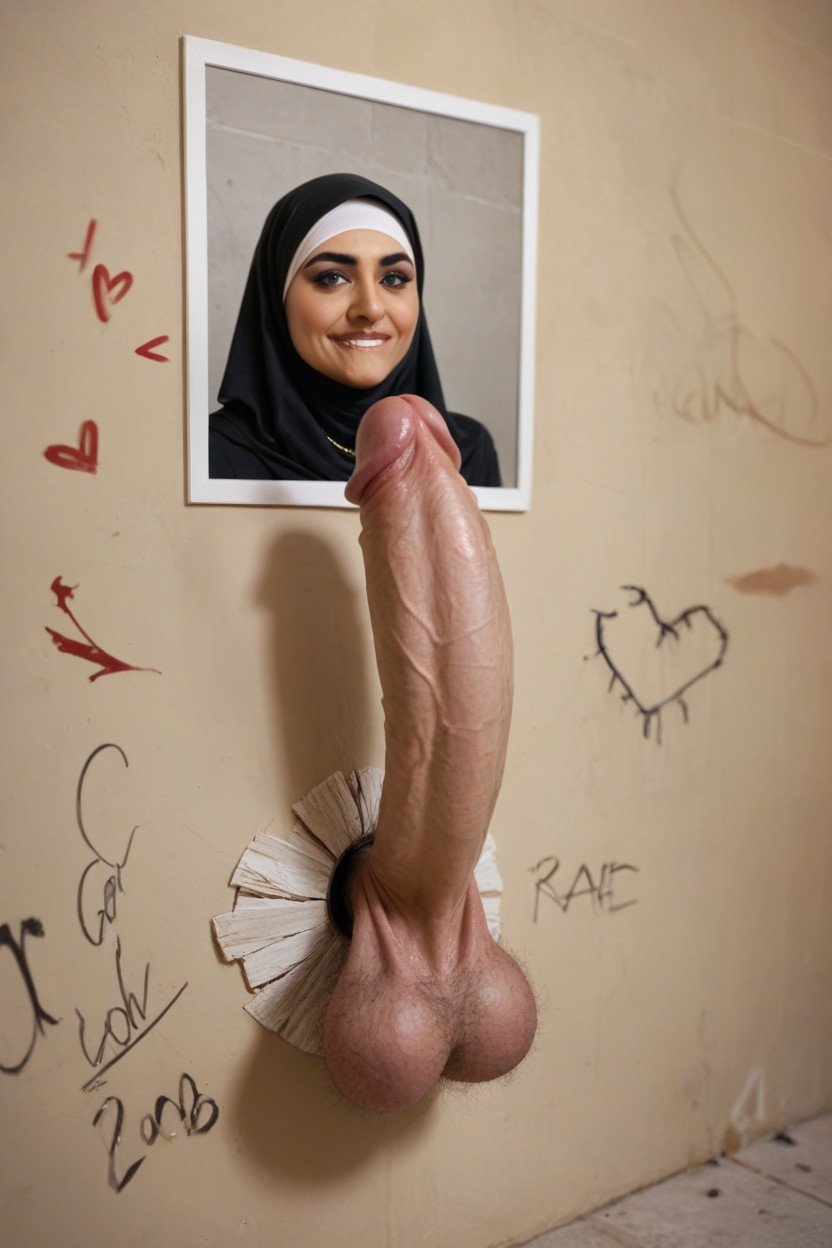 Massive Balls, Hijab, Erect CockPorno IA transsexuelle