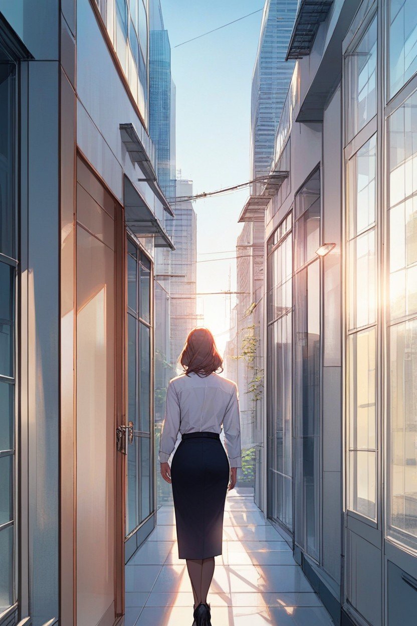 Big Glass Doors, 阳光明媚, Office Building EntranceAI黄片