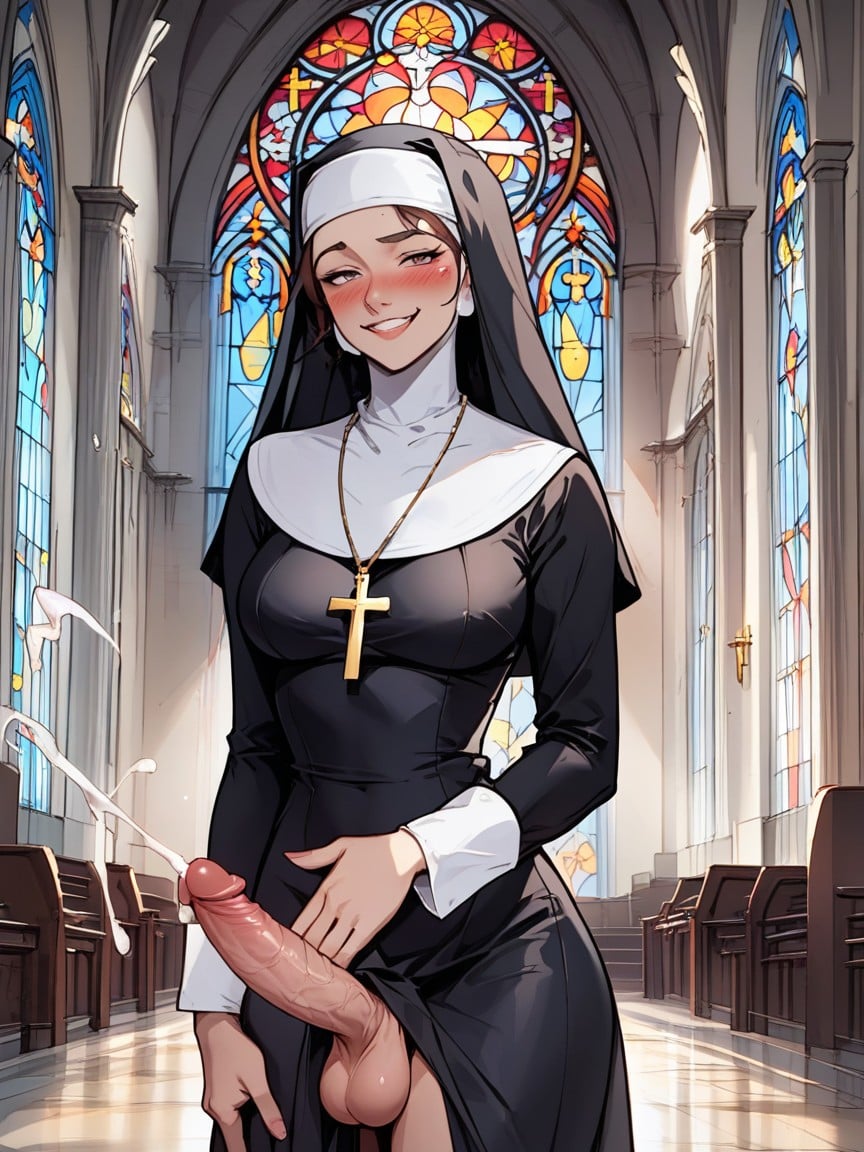 Church, Medium Breast, Nun Furry AI Porn