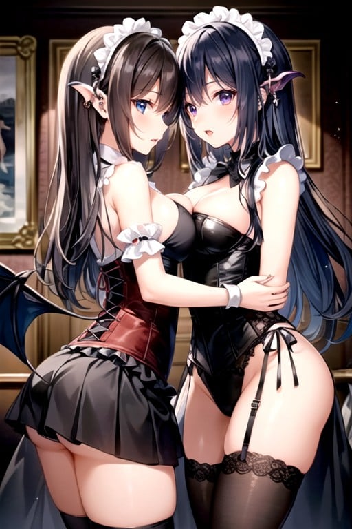 Succubus, Form Fitting Clothes, Black Hair AI Porn