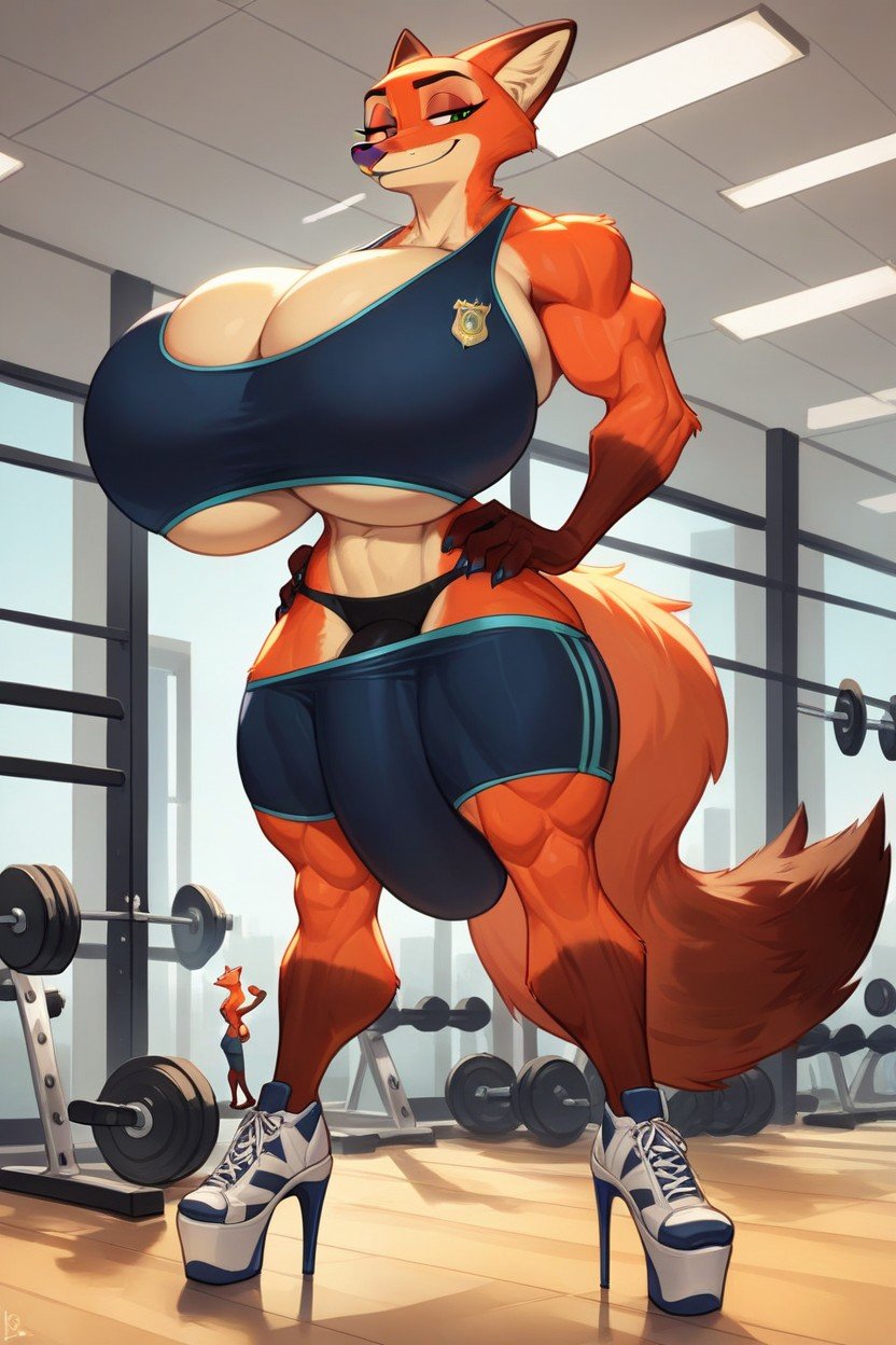 Hyper Breasts, Muscular, Hyper PenisPorno AI Furry