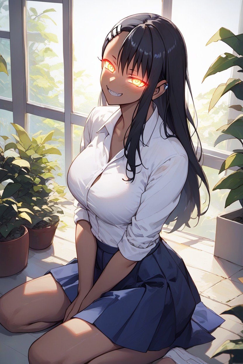 Hayase Nagatoro From Dont Toy With Me, Колено, Светящиеся Глаза Хентай AI порно