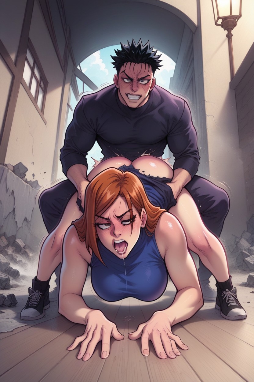 Holding On To A Broken Wall, On The Face, Saliva Flowing Hentai AI Porn
