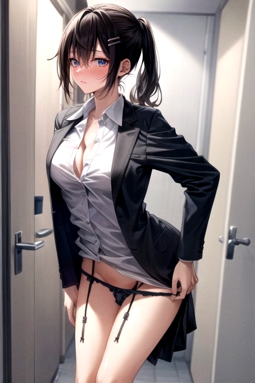 解开衣服, Garter Belt, Brack HairAI黄片