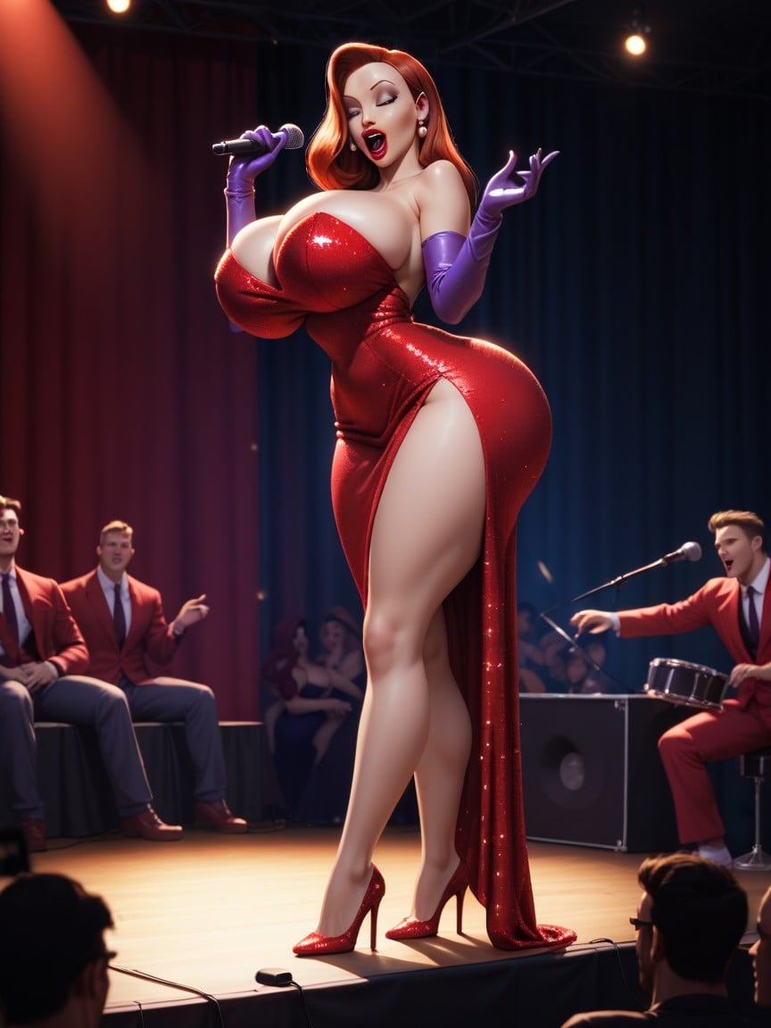 Purple Gloves, Male Audience, Jessica Rabbit Pornografia de IA