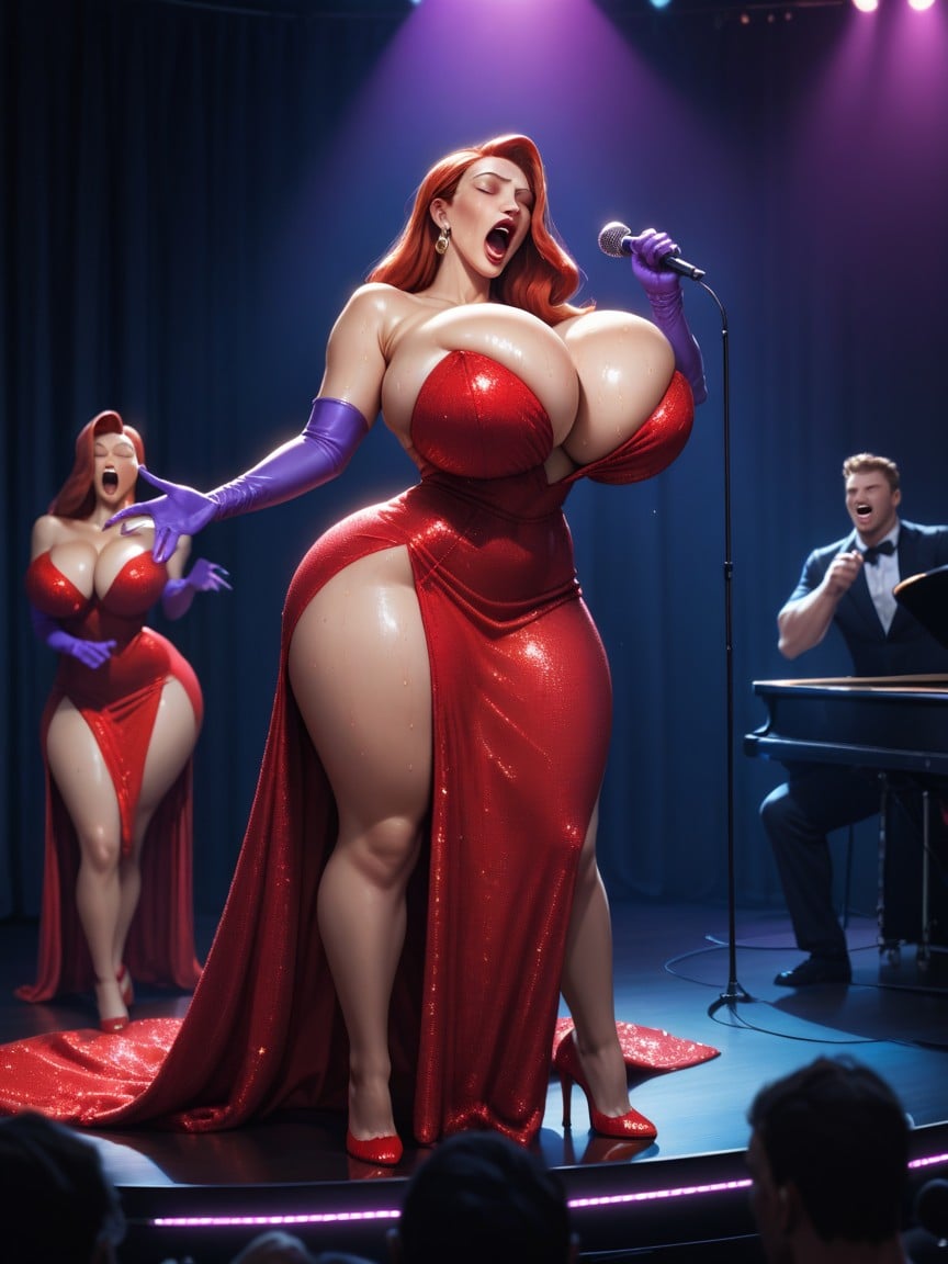 Red Hair, On Stage, Male AudiencePorno IA