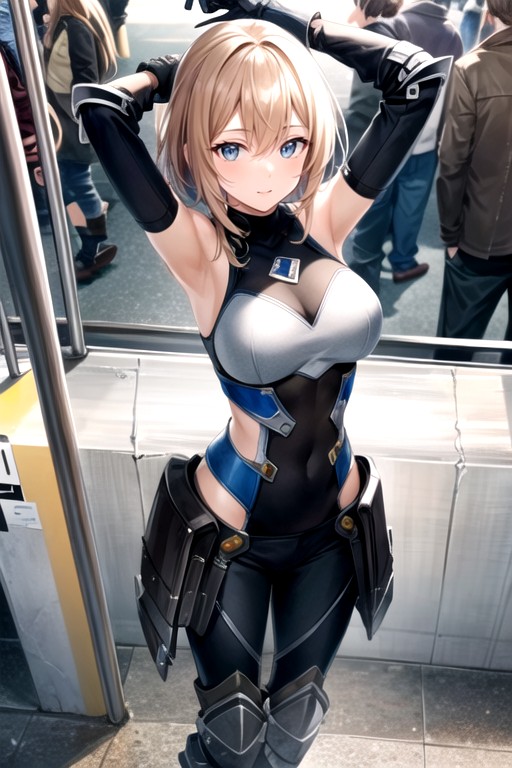 Estación De Metro, Brazos Arriba, ArmaduraPorno AI Hentai