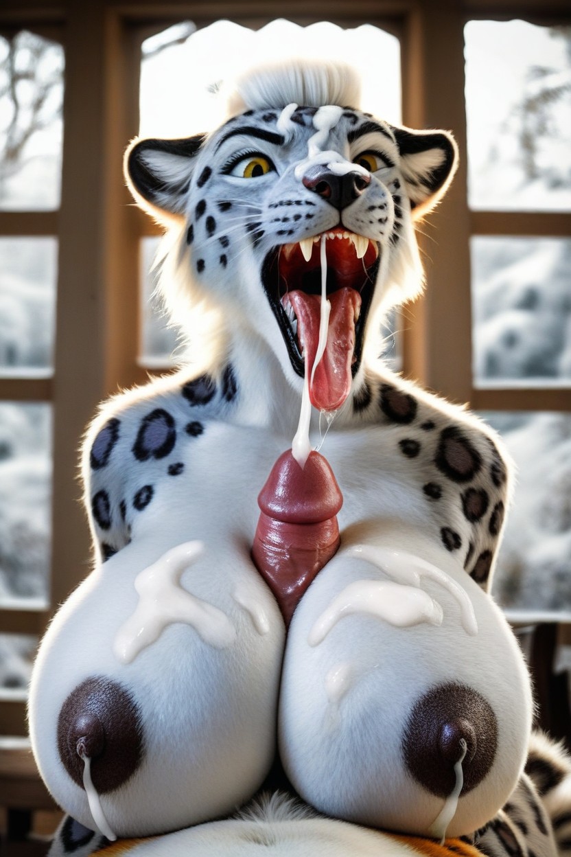 Shows Tongue, Detailed, Bukkake Furry AI Porn