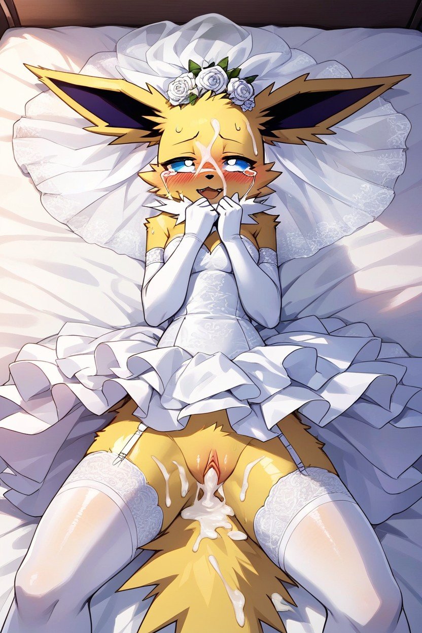 After Sex, Embarrassed , Wedding Dress Furry AI Porn