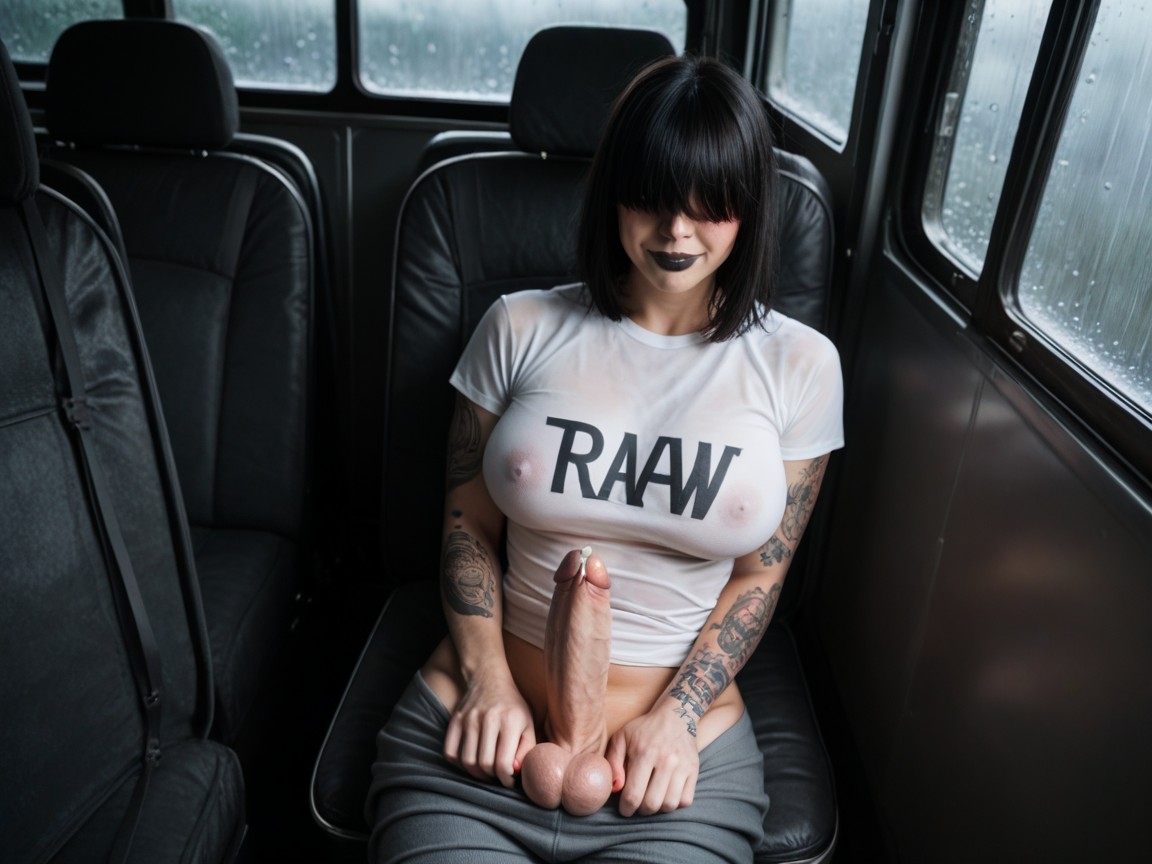 Moyen, Night Time, Sitting On Bus SeatPorno IA transsexuelle