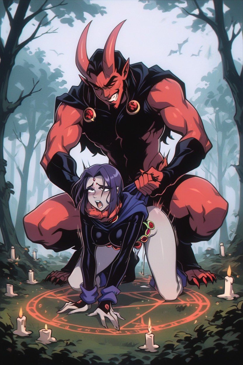 Arms Pulled Back, Doggystyle Fuck, Giant Red Demon With Four Arms AI Gay Porn
