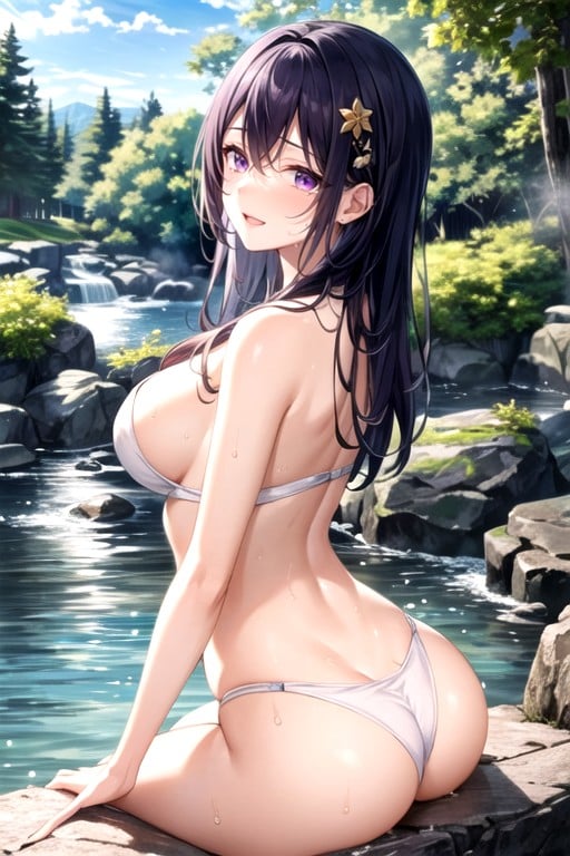 Purple Eyes, Forest, SmilePorno AI Hentai