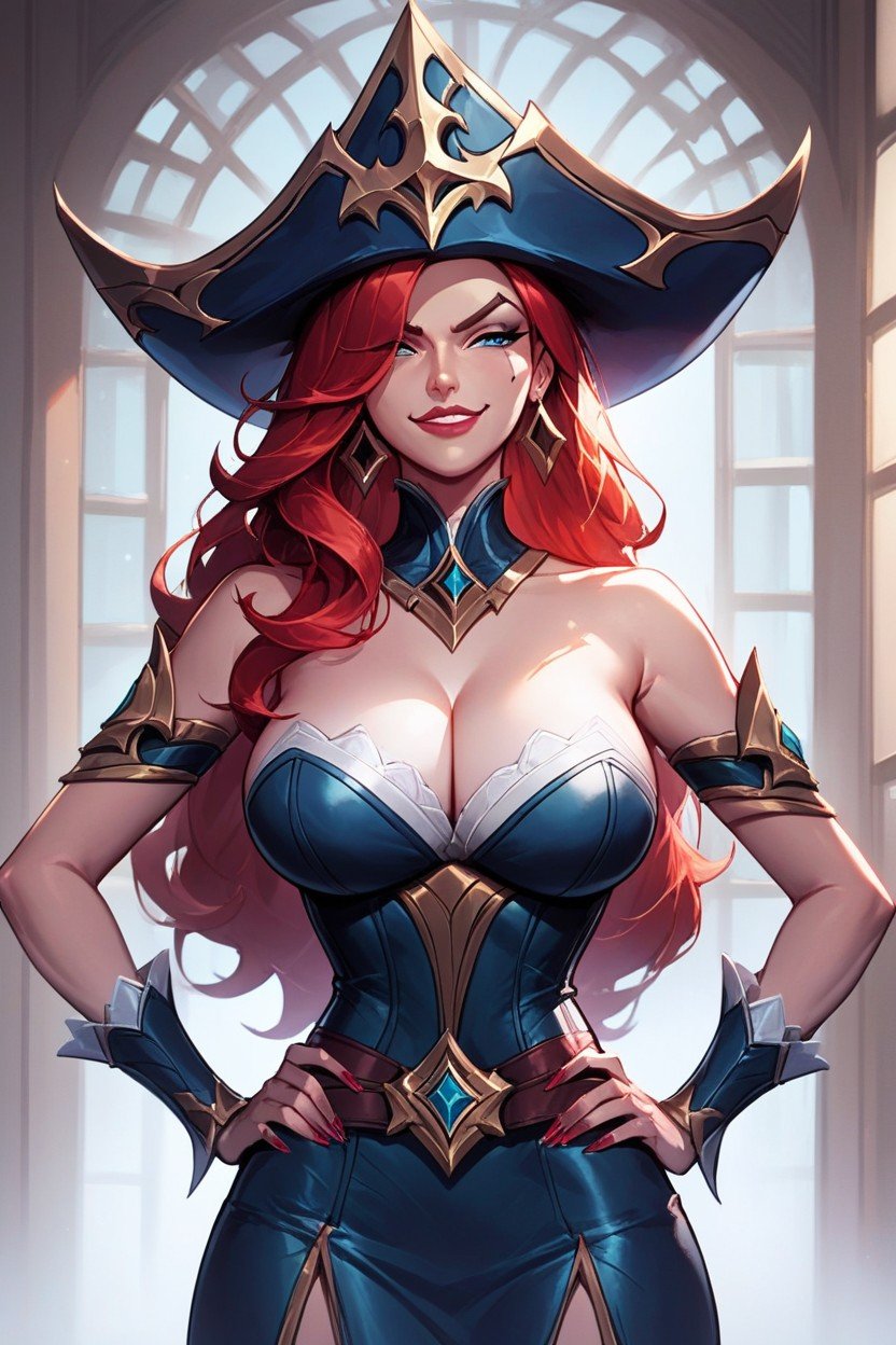 Miss Fortune From League Of Legends, Miss Fortune Accurate Body, 得意的表情AI黄片