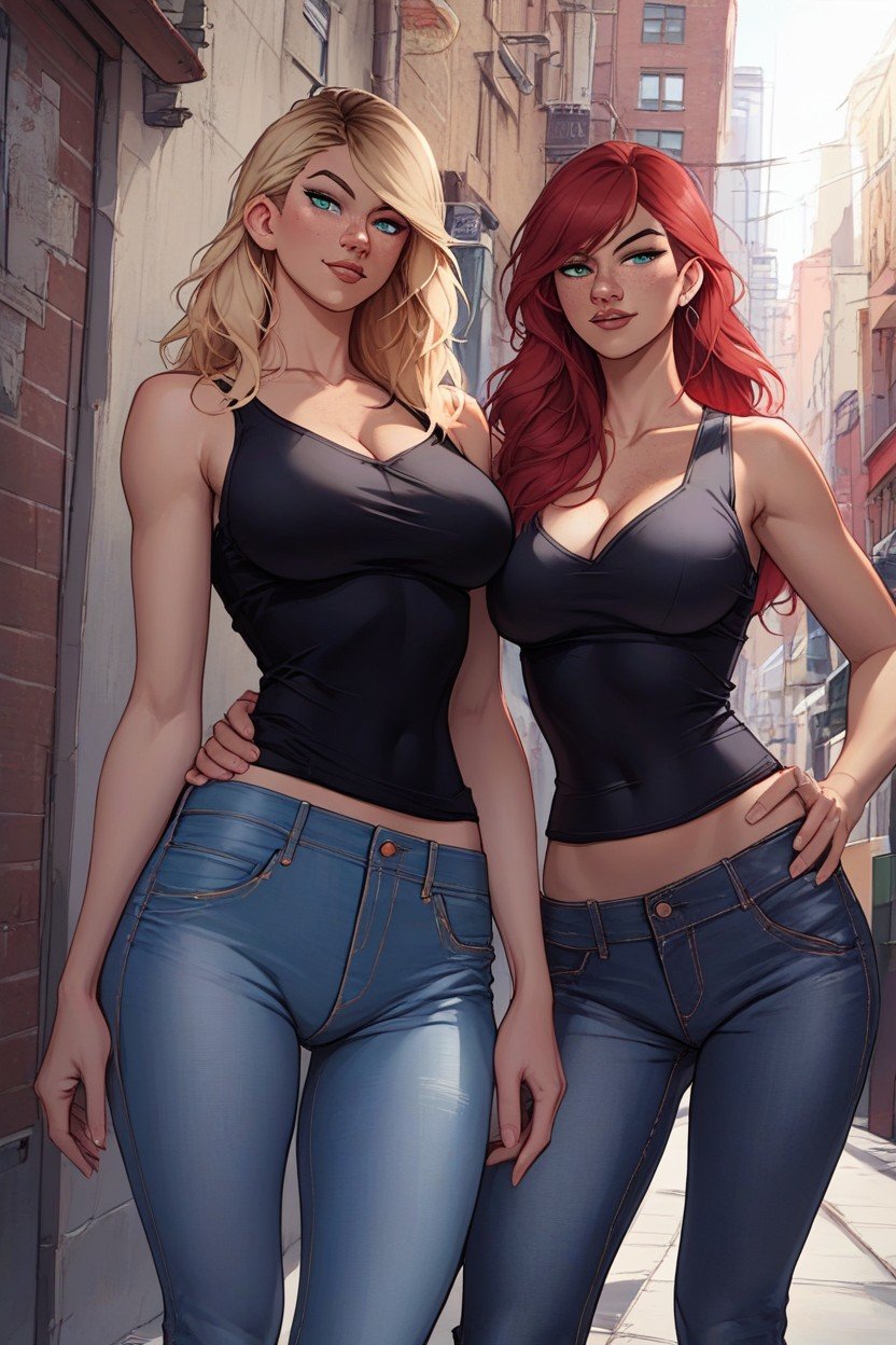 Jeans, Blonde, Mary Jane From Spiderman AI Porn