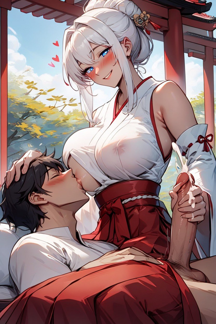 18, White Hair, Sakura Garden Hentai AI Porn