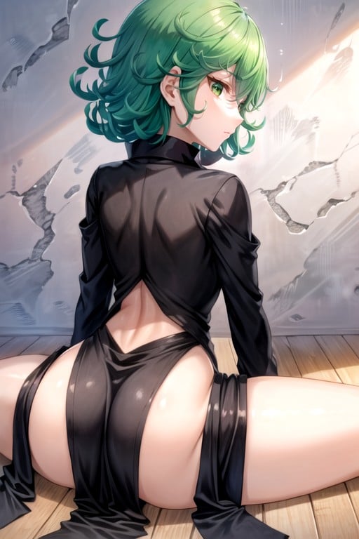 Tatsumaki (one Punch Man), Close Up, Sitting Down Legs Spread AI Porn