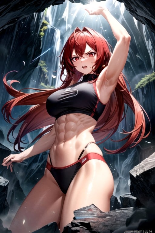 Angry, Red Eyes, Red Hair AI Porn