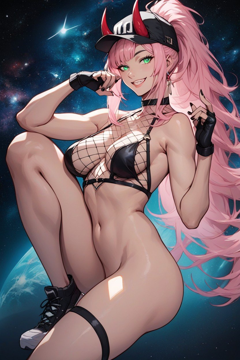 Big Hip And Ass, Pink Hair, No Accessories헨타이 AI 포르노