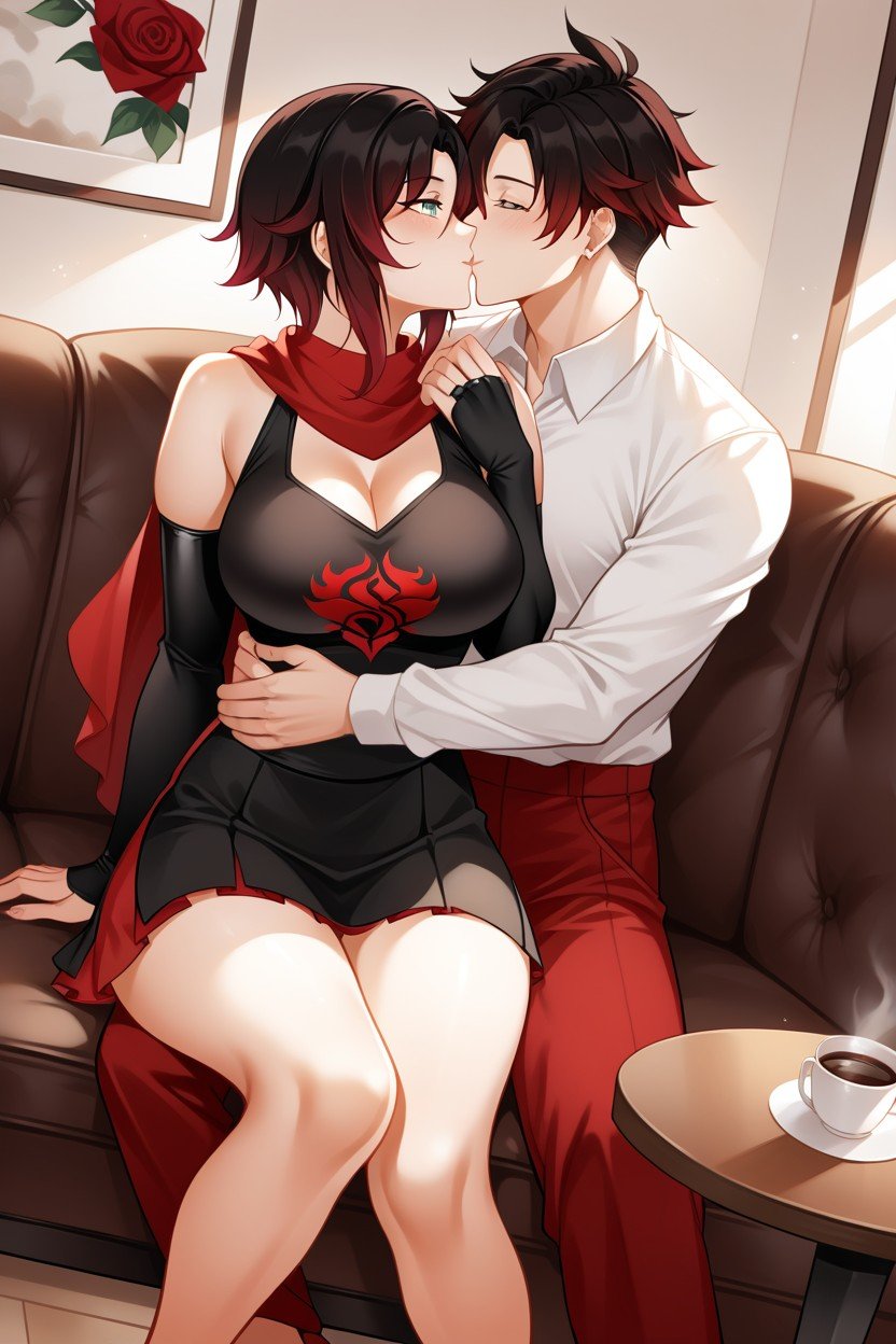 ウエストショット, Happy Couple, Hugging Ruby Roserwbyfrom BehindAIポルノ