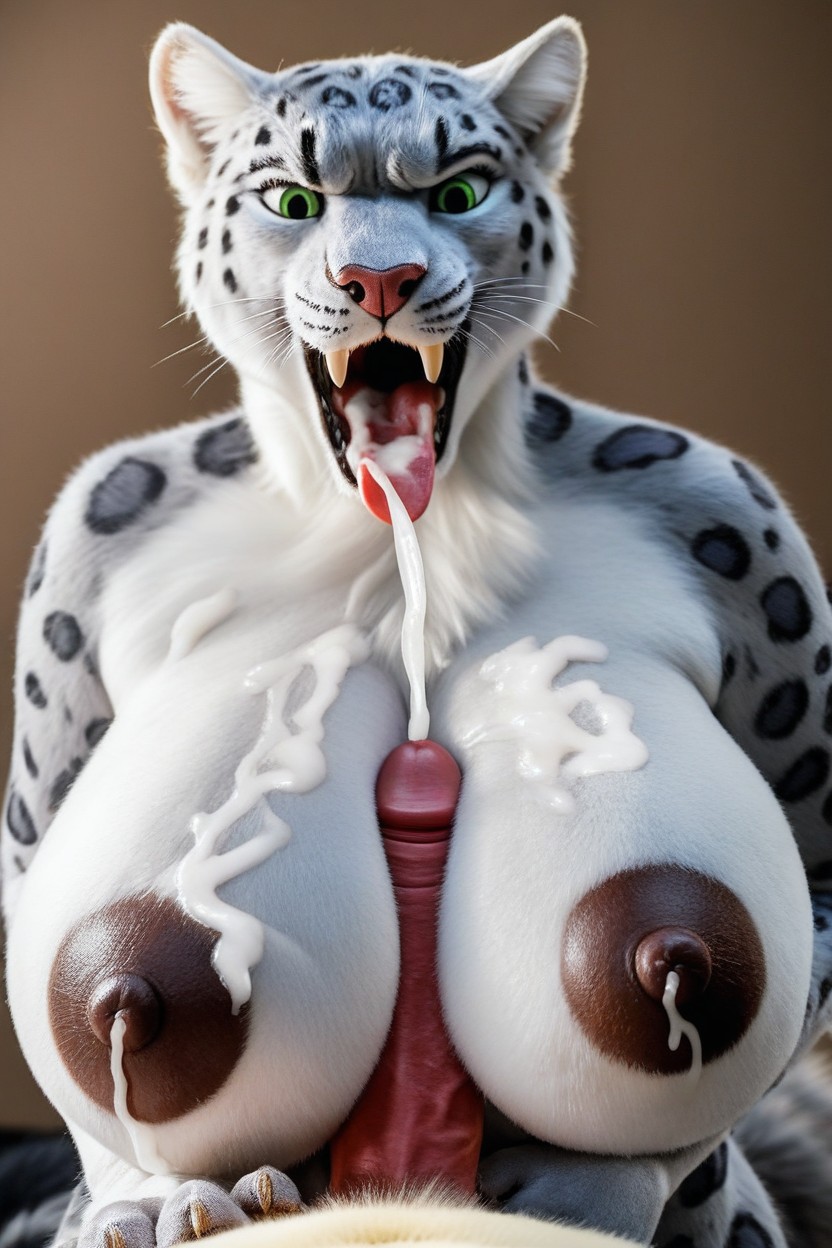 Shows Tongue, Open Mouth, Squeezing Breasts Furry AI Porn