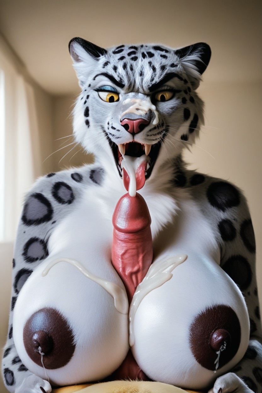A Lot Of Cum On Tongue, Bukakke, Drawn Paws Furry AI Porn