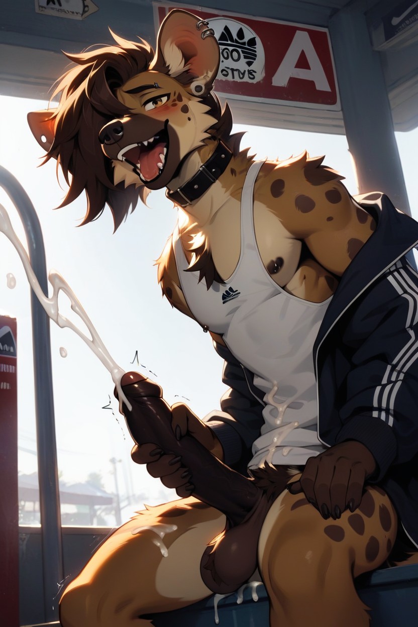 Hand On Penis, Detailed, Solo Furry AI Porn