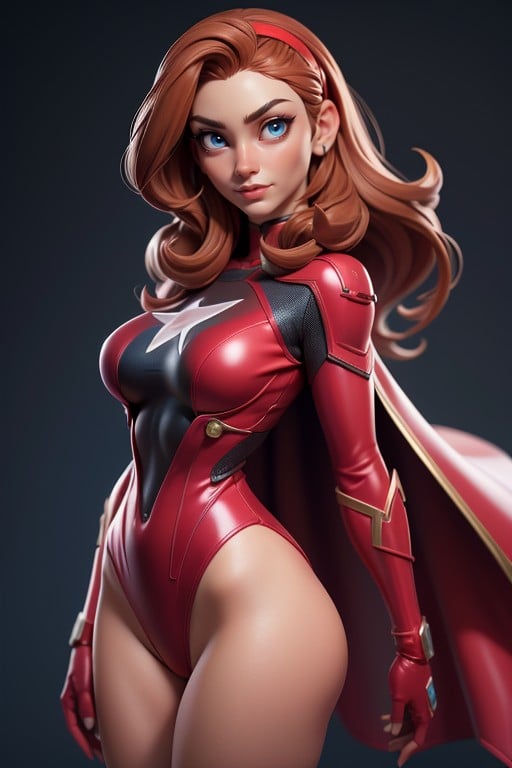 All Red Costume, 3d (desenho Animado), Thighs Exposed Pornografia de IA