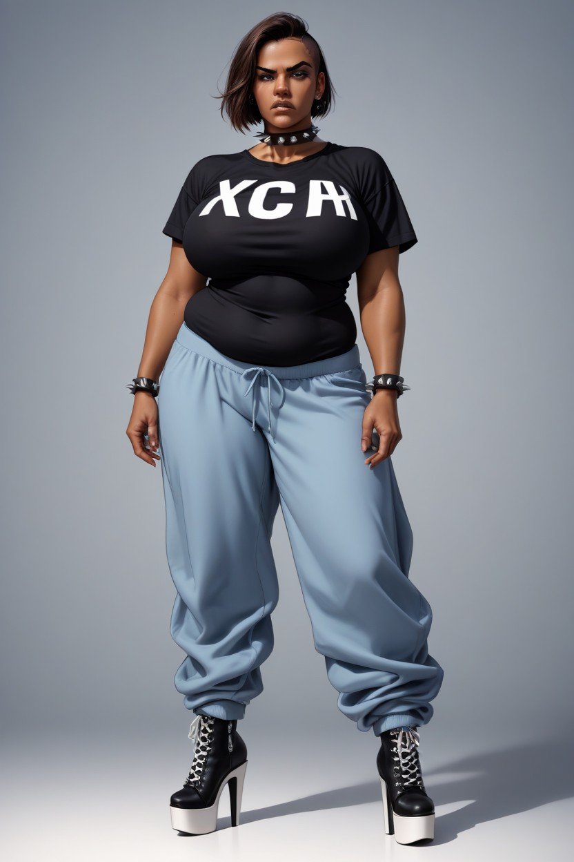 Oversize T Shirt, Disgusted, Wide Sweatpants AI Porn