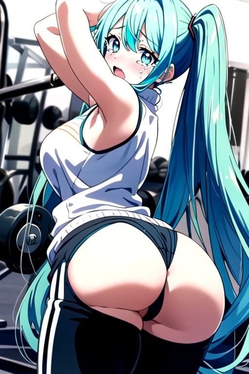 Écarteler Les Fesses, Hatsune Miku, Salle De SportPorno IA Hentai