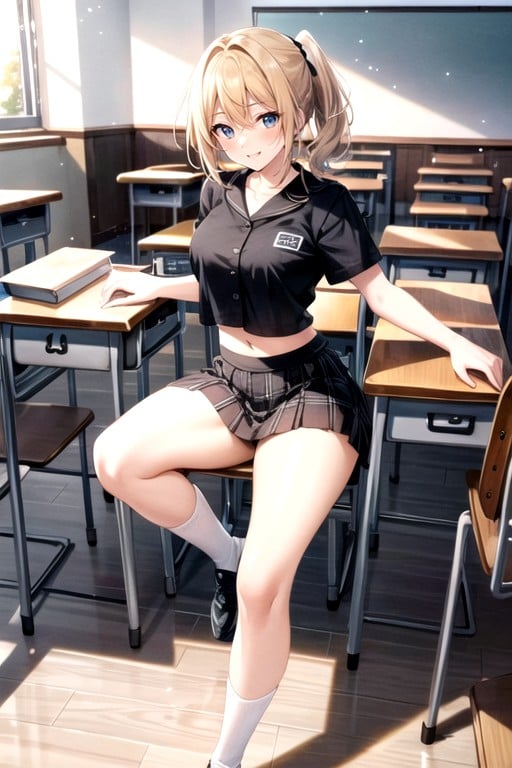 Slightly Bending, In A Classroom, ThickPorno IA transsexuelle