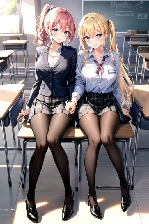 Uniform, Holding Hands, BlondeAI黄漫