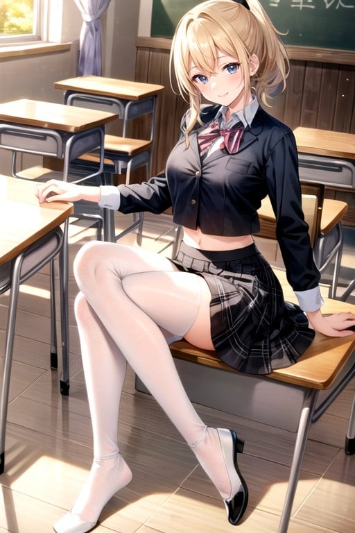 Black Crop Top, Full Body Shot, Slightly BendingPorno AI Hentai