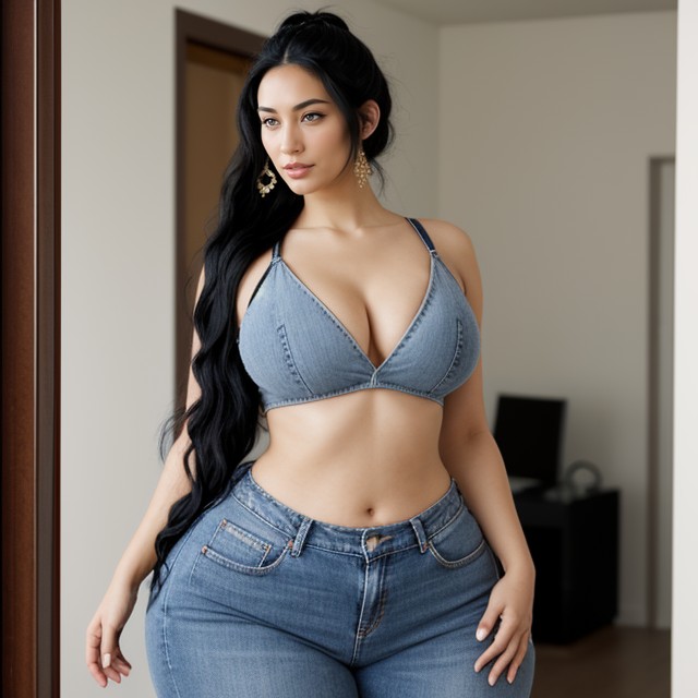 Curvy And Curvaceous, Tailbone Length Hair, Ssbbw AI Porn