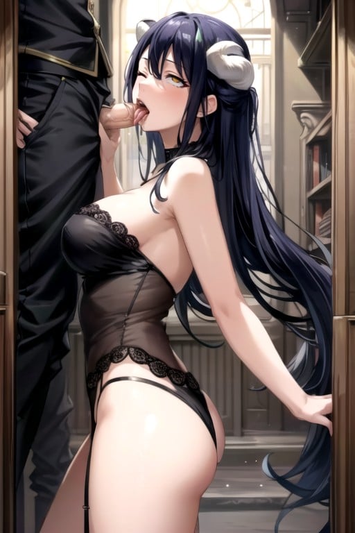 Ahegao, Curvando-se, Albedo (overlord) Hentai IA pornografia