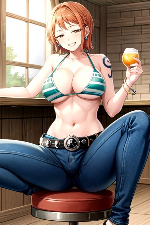 Navel Exposed, Model, Nami (one Piece) Shemale AI Porn