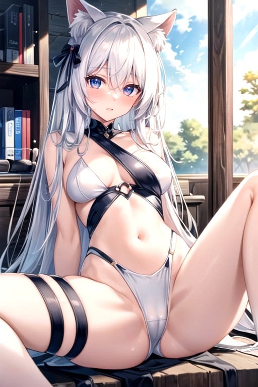 Catgirl, Blushing, NakedPorno AI