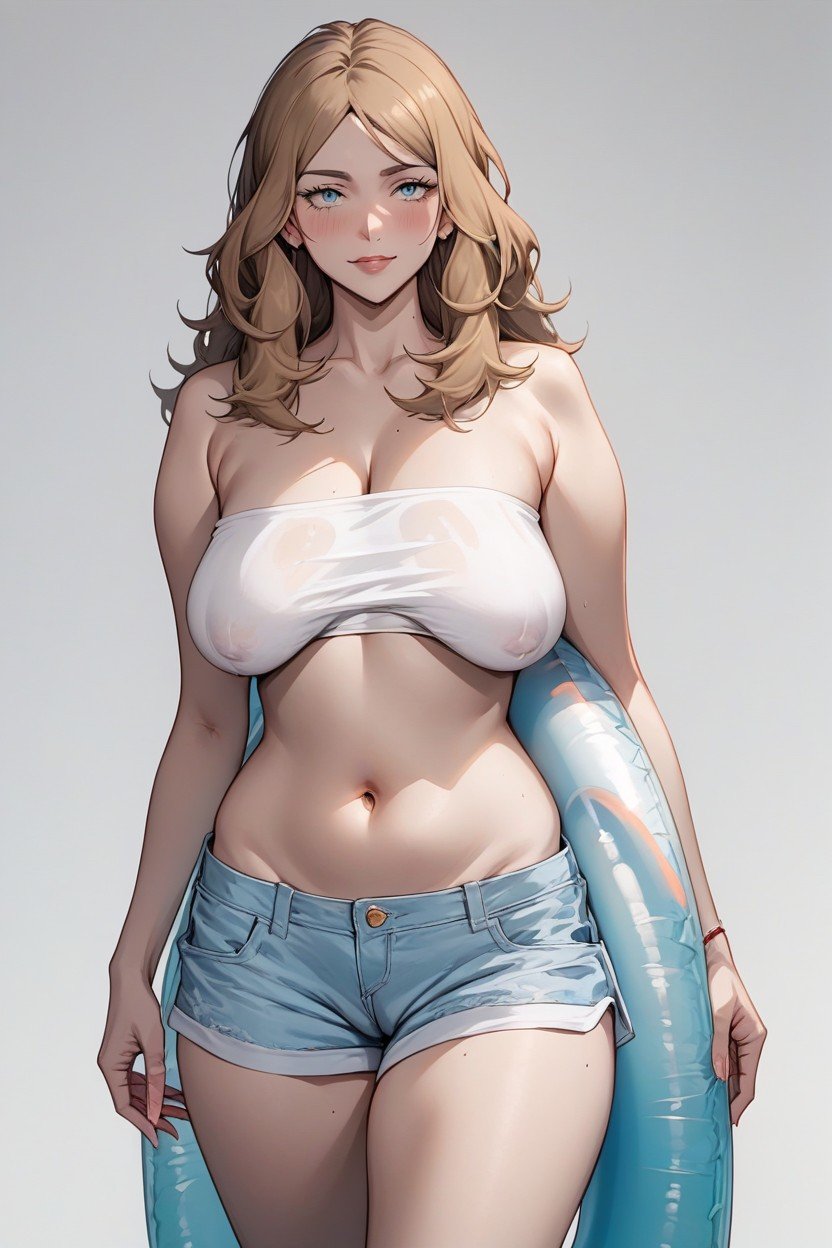 Best Detailed, Octane Render, She Is Naked Except For The Fake Clothes Painted On Her BodyAI 포르노