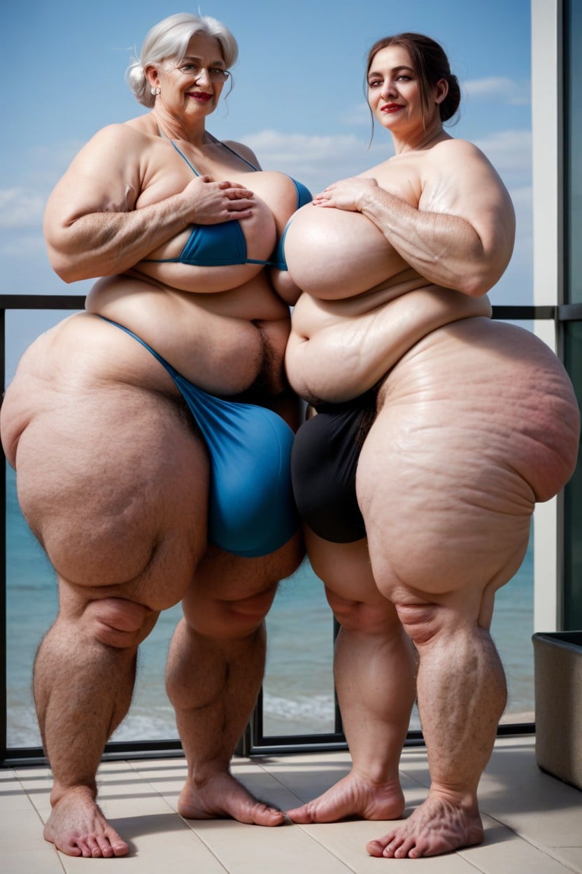 Pale Skin, Extremely Large Ass, Fully Clothed Shemale AI Porn