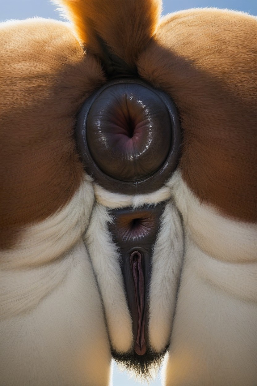 Anal Opening, Detailed Anus, Dark Black Pussy Furry AI Porn