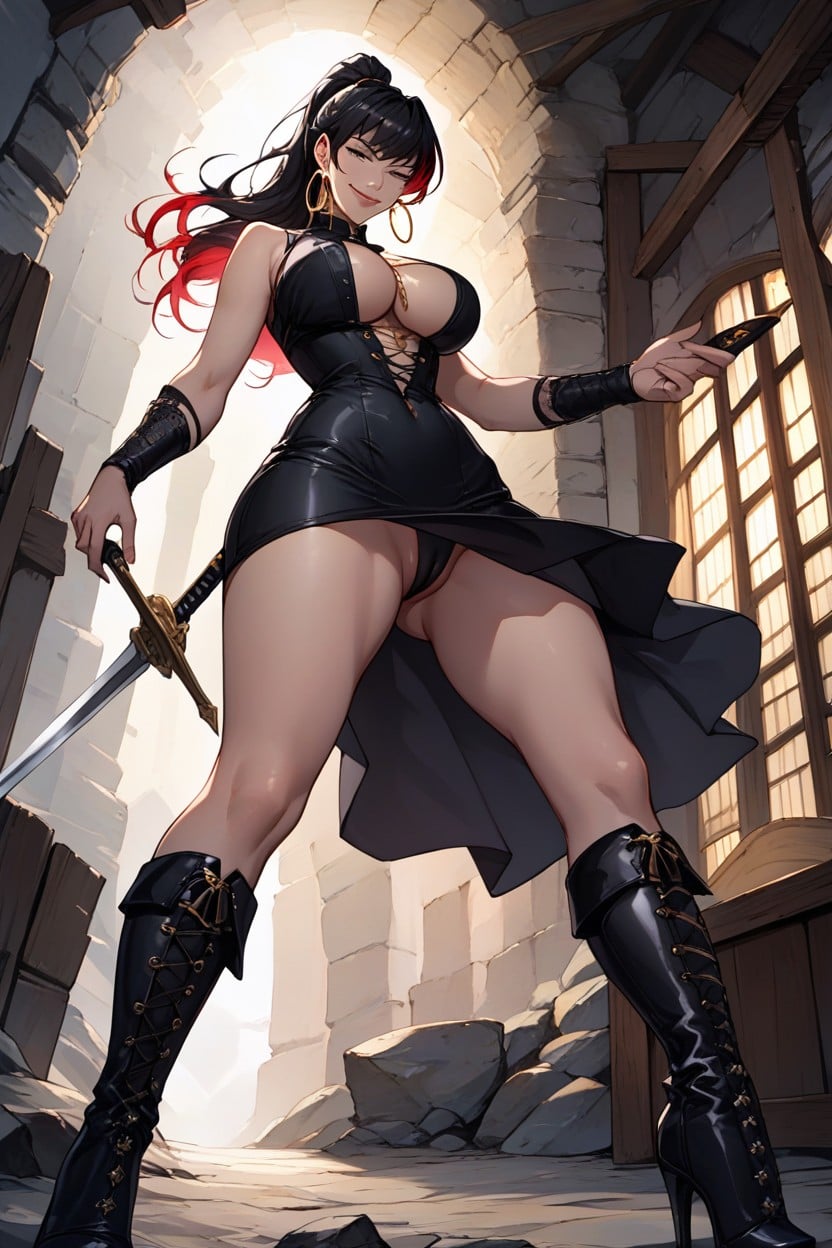 Cave, Curvy Body, Big Breasts Hentai AI Porn