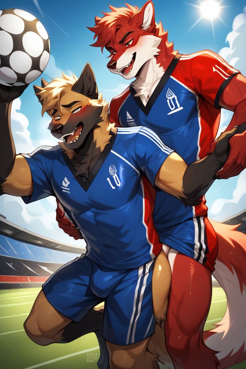 Dieciocho, Piel Grasa, Twinkgay Red Wolf Being Brutally Fucked By Larger WhitewolfPorno AI Furry