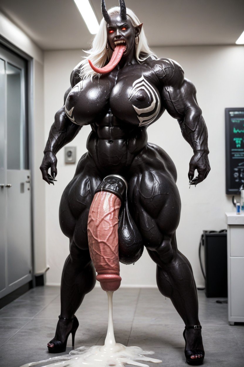 Oiled Skin, Huge Testicles, Muscle ExpansionニューハーフAIポルノ